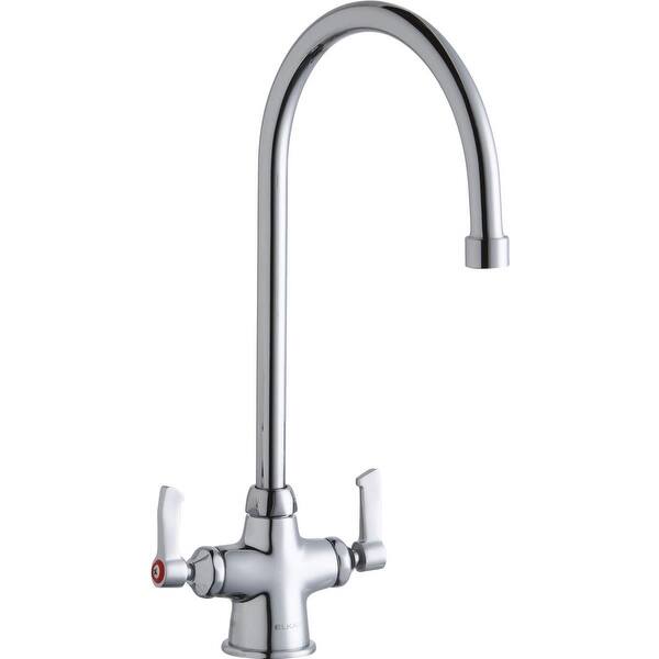 Shop Elkay Lk500gn08l2 1 5 Gpm Deck Mounted Double Handle Food