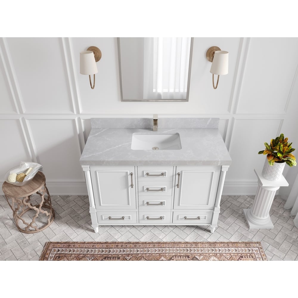 Willow Collections 48 in. W x 22 in. D Aberdeen Single Bowl Sink Bathroom Vanity with Countertop