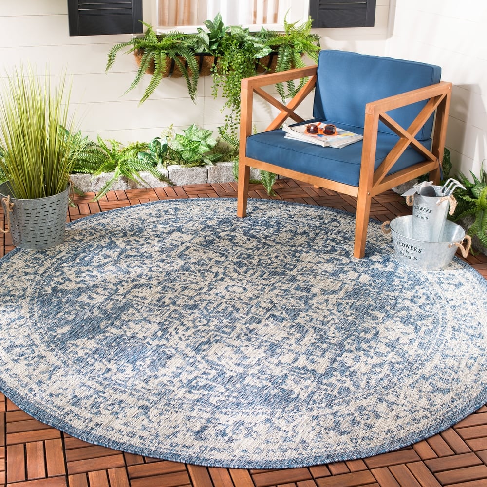 SAFAVIEH Courtyard Gunsel Outdoor Waterproof Patio Backyard Rug