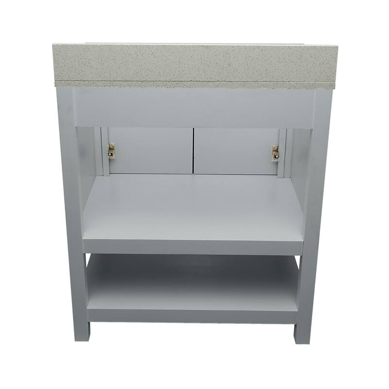 Taos 31" Bathroom Vanity with Cultured Marble Vanity Top Sink in White with White Basin