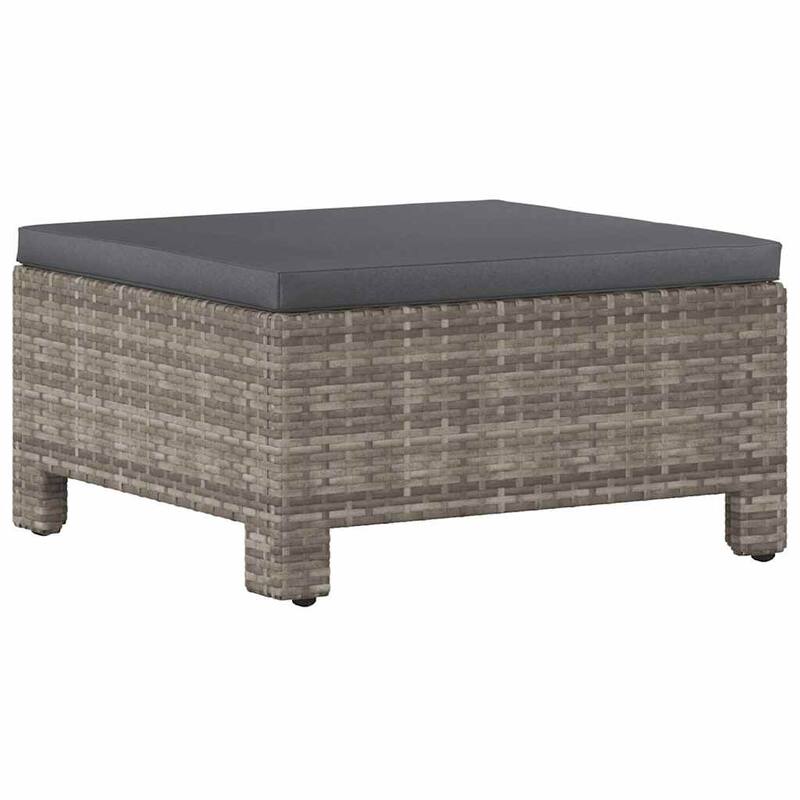 vidaXL 2-Seater Patio Sofa with Cushions Gray Poly Rattan