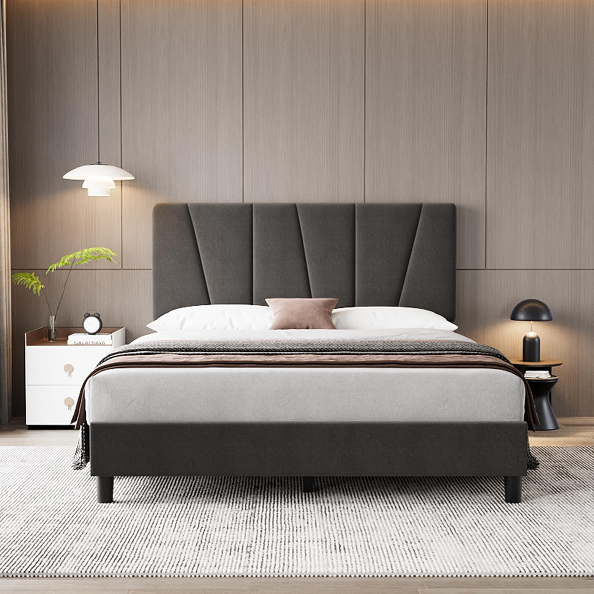 海外から輸入 Twin Velvet Headboard, Adjustable with Frame Bed Size 絵画