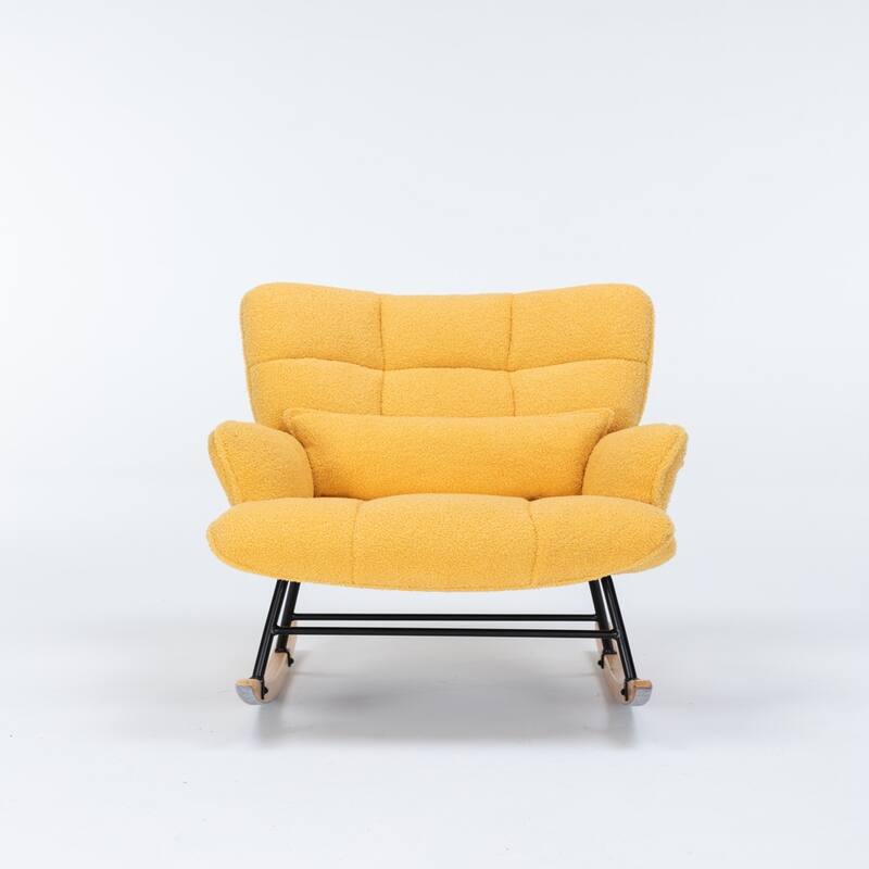 Comfort Teddy Glider Recliner, High Backrest for Nursery - Yellow
