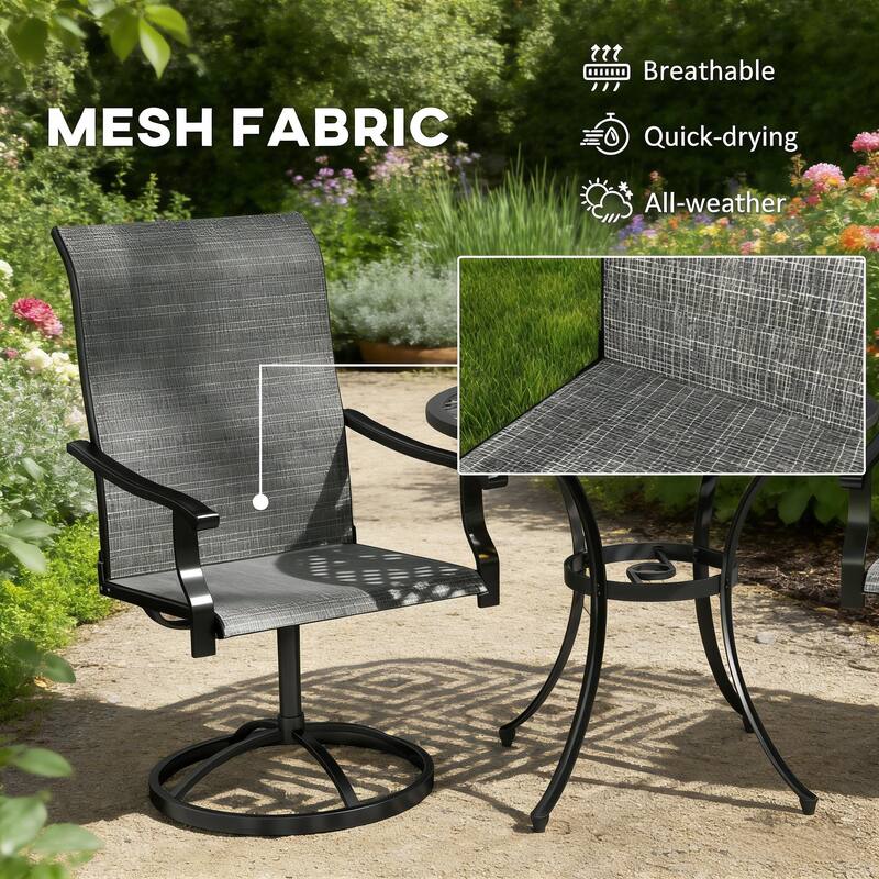 GDFStudio - Nathan Outdoor Dining Swivel Chairs Crafted for Elevated Comfort and Easy Movement