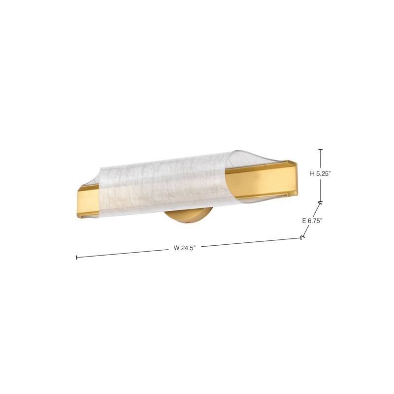 Idris LED 3 Light Wall Sconce Vintage Brass Finish Light Guide Panels - Vintage Brass