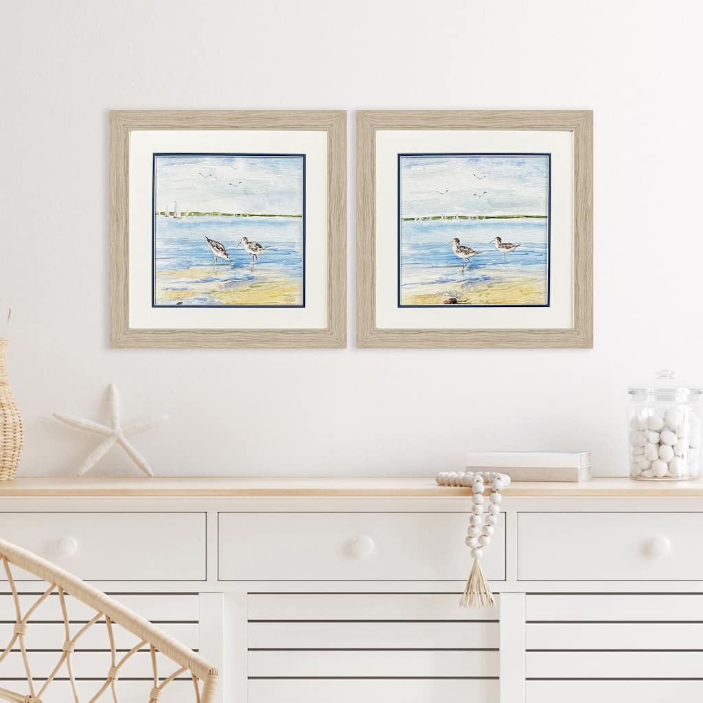 Paragon Sandpiper Beach Framed Art - Set of 2