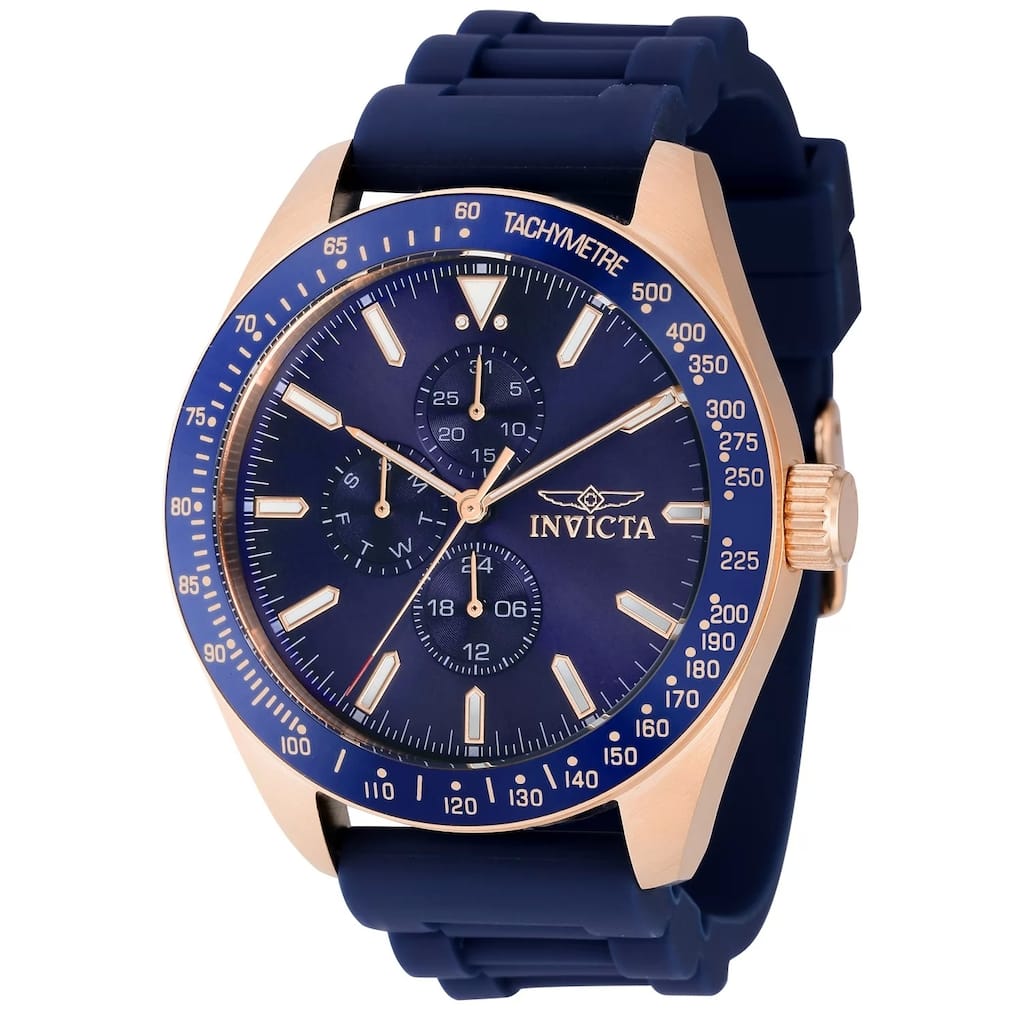 Invicta Men's 38406 Aviator Quartz 3 Hand Blue Dial Watch