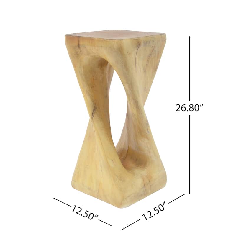 Twist Shape Side Table Lightweight Concrete End Table Decorative Accent Table, Garden Stool Table for Outdoor Indoor