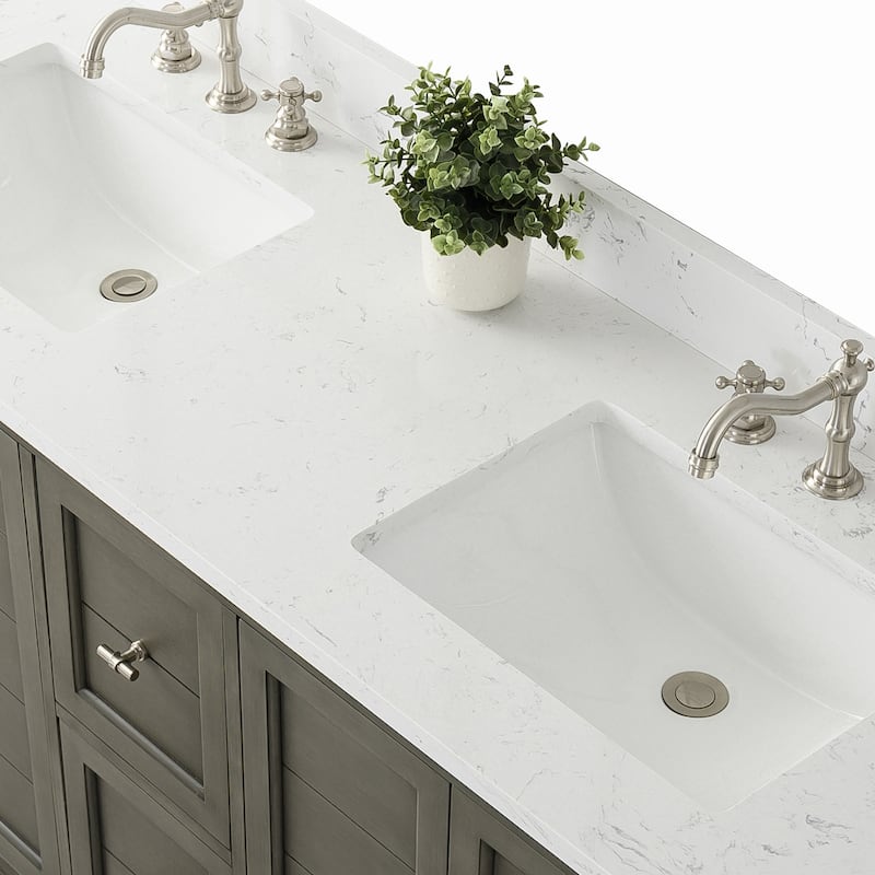 Vanity Art 60" Double Sink Bathroom Vanity with Top & Backsplash