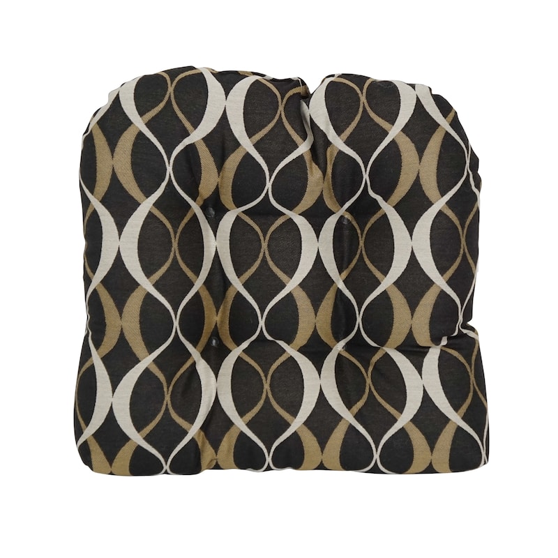 19-inch Rounded Back Premium Woven Outdoor Chair Cushions (Set of 2) - 19 x 19