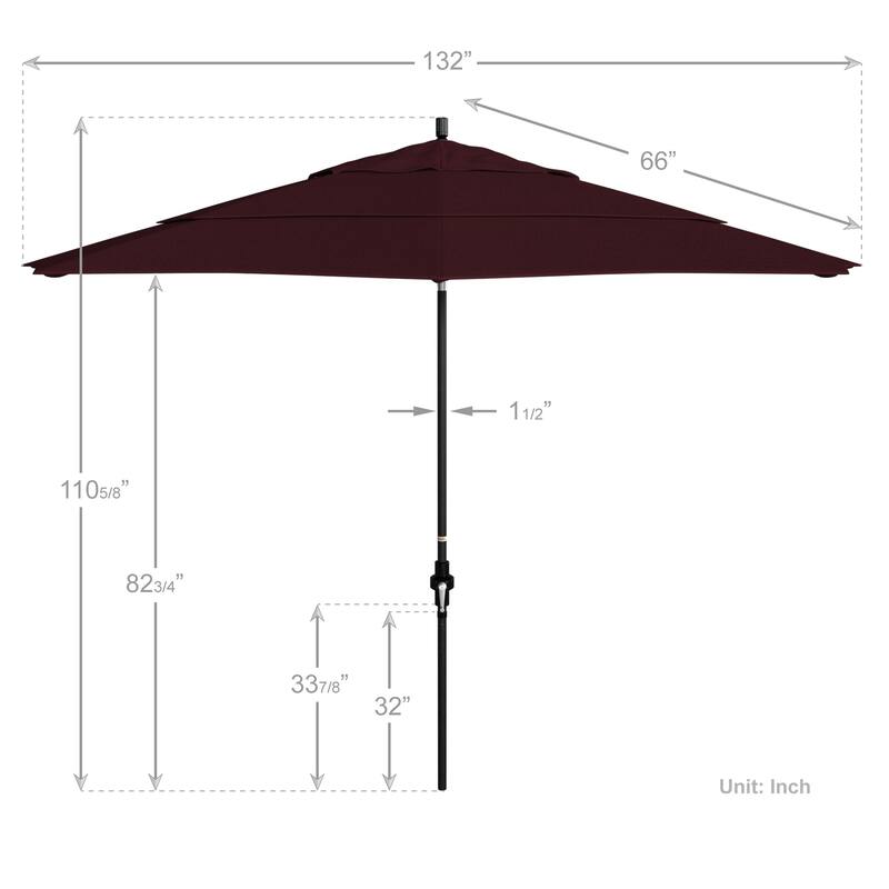 North Bend 11-foot Crank Open Auto-tilt Black Umbrella by Havenside Home