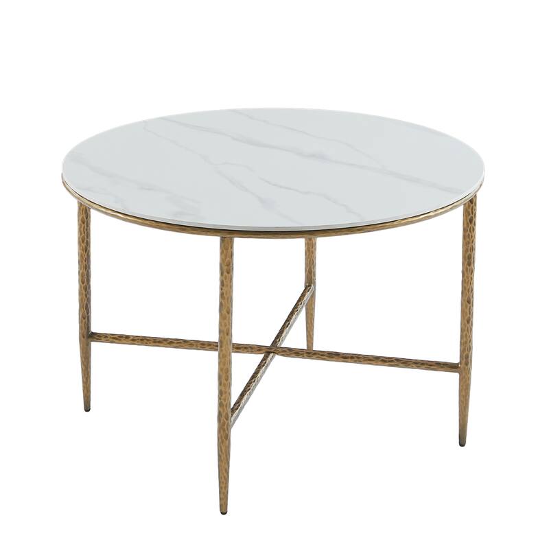 Christopher Knight Home - 5-Piece Industrial Metal Top Dining Set with Upholstered Chairs