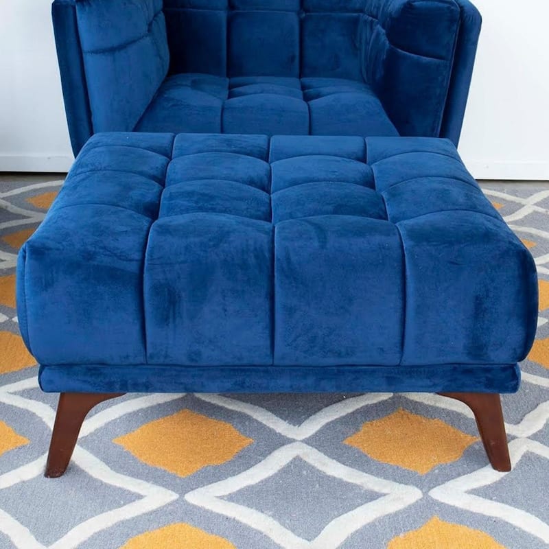 Kameron Mid-Century Modern Square Velvet Ottoman