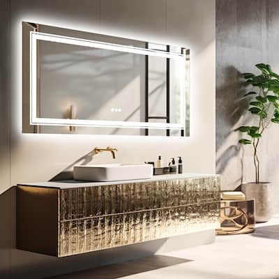 Led lighted anti-fog Makeup/Beauty/Barber mirror Vertical/Horizontal Mount Wall Mounted High Definition Bathroom Mirror