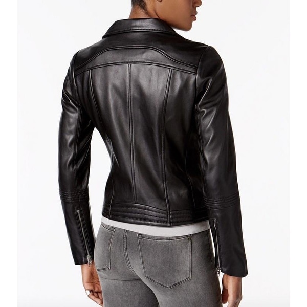 michael kors biker leather jacket
