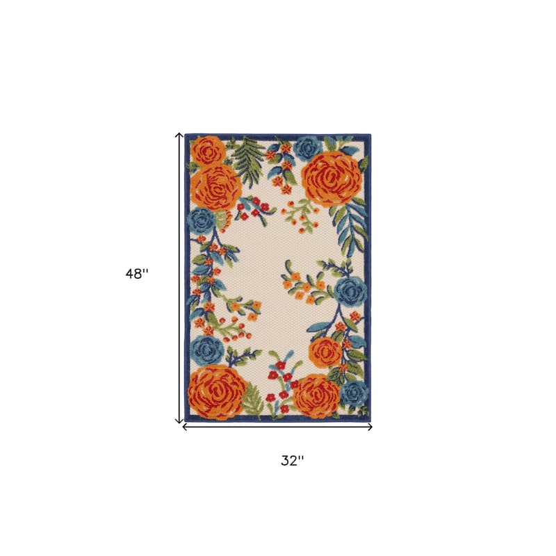 Gafi Botanic Elegance Sun-Resistant Colors Trendy Modern Outdoor Rug - 3' X 4'