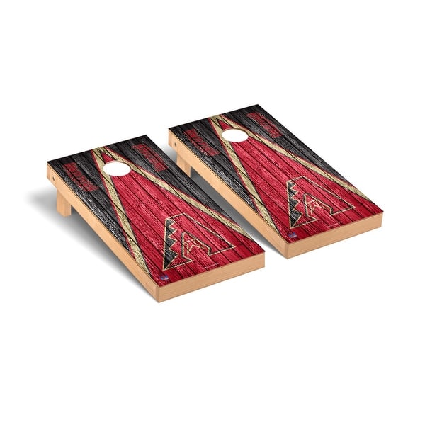 slide 2 of 5, Arizona Diamondbacks MLB Triangle Cornhole Board Set Include Carrying Case
