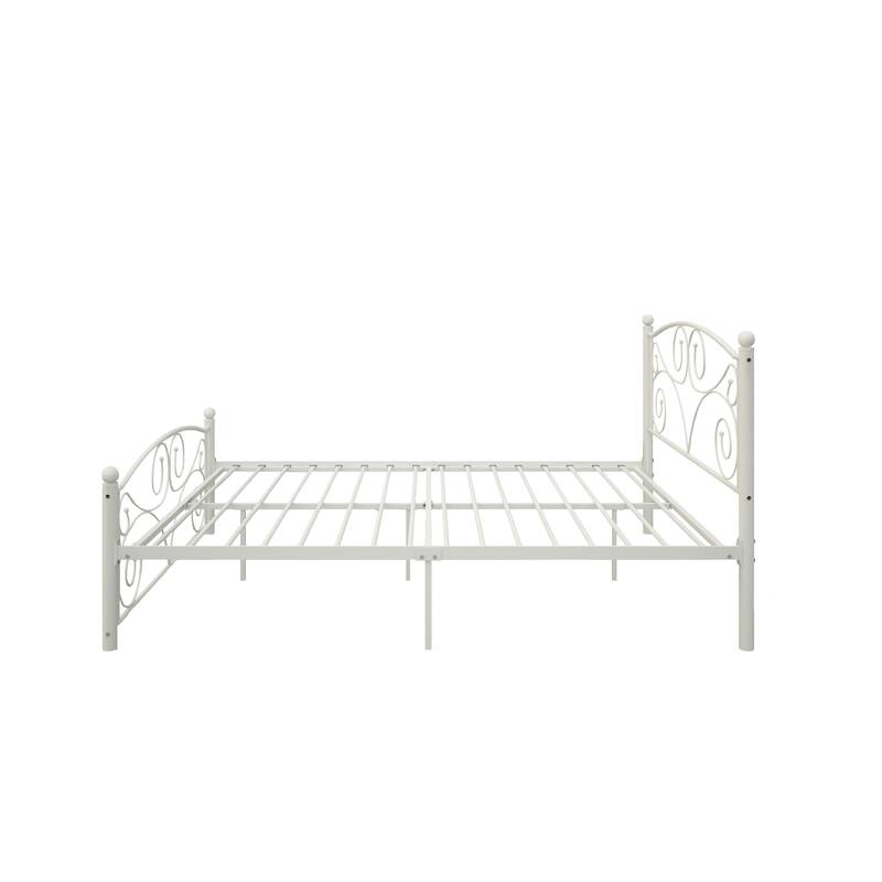 Full Size Metal Bed Frame with Headboard and Footboard, Sturdy System