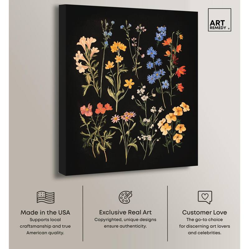 Darkling Daisies II Canvas by Art Remedy, Gallery Wrapped