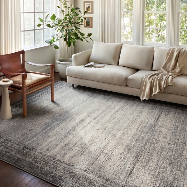 Frame Elegance Wool Rug 120×160 cm Alexander Home Grant Modern Abstract Border Area Rug - On
