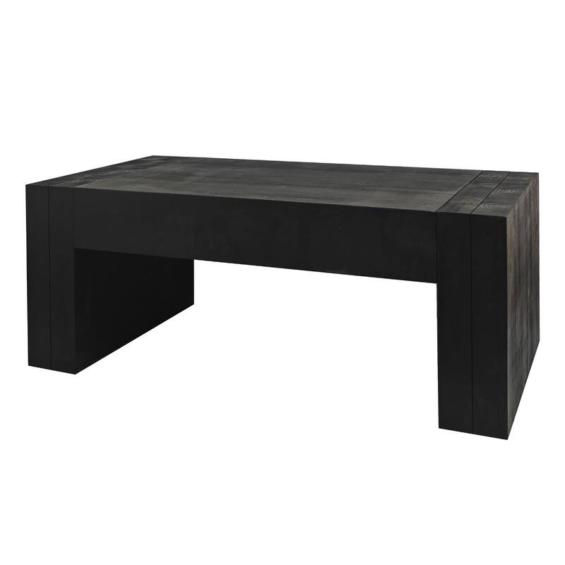 Minimalist Accent Table Rectangular Solid Wood Coffee Table