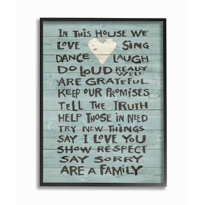Stupell In This House We Love Family Heart Rustic Wood Look, 11 x 14, Design By Artist Jo Moulton - Multi-Color