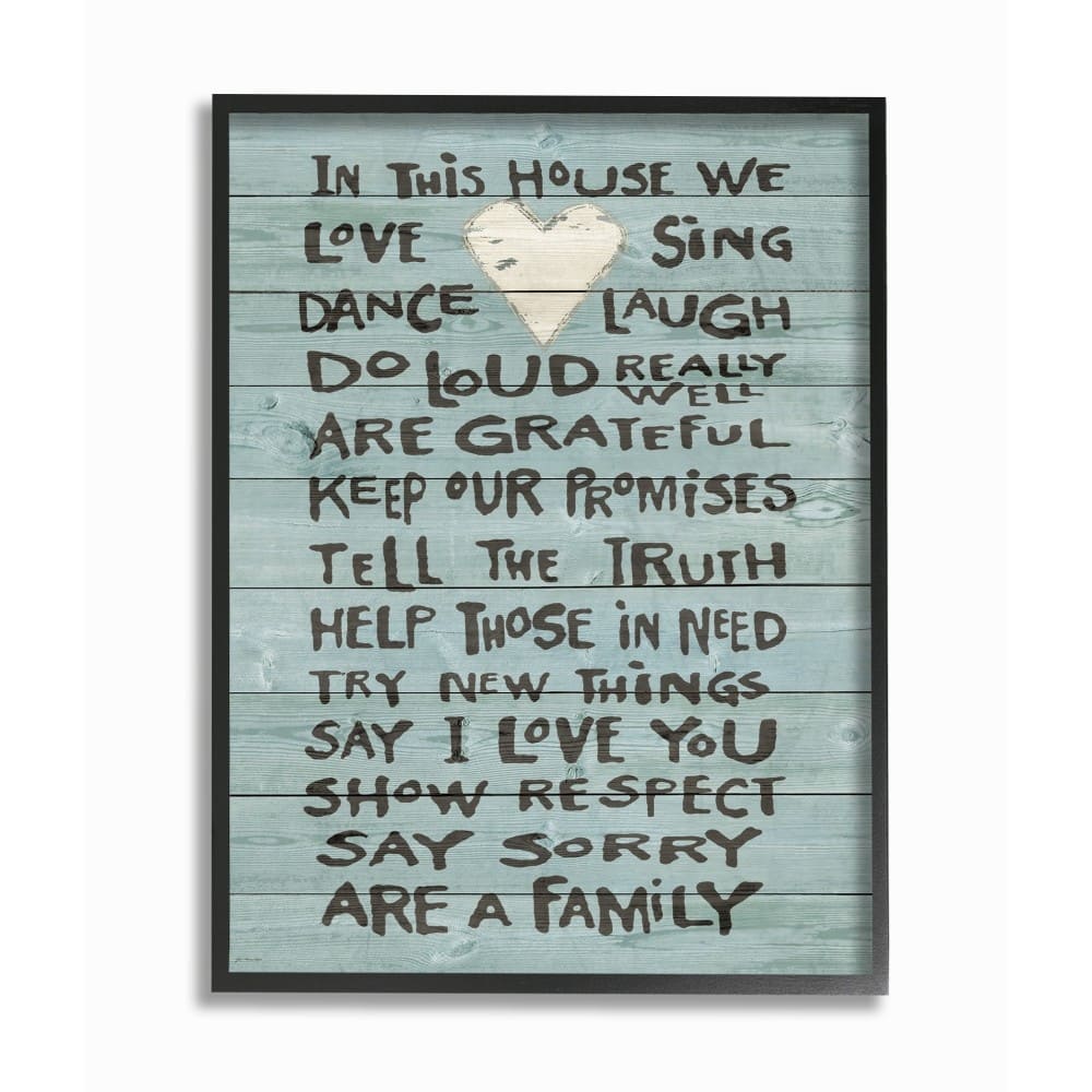 Stupell In This House We Love Family Heart Rustic Wood Look, 11 x 14, Design By Artist Jo Moulton - Multi-Color