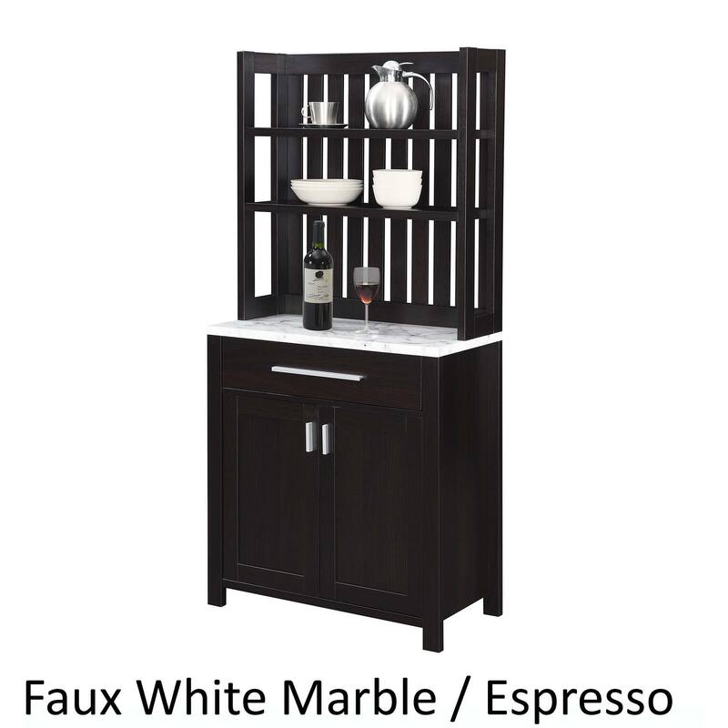 Convenience Concepts Sawyer 1 Drawer Wine Bar with Storage Cabinet and Shelves