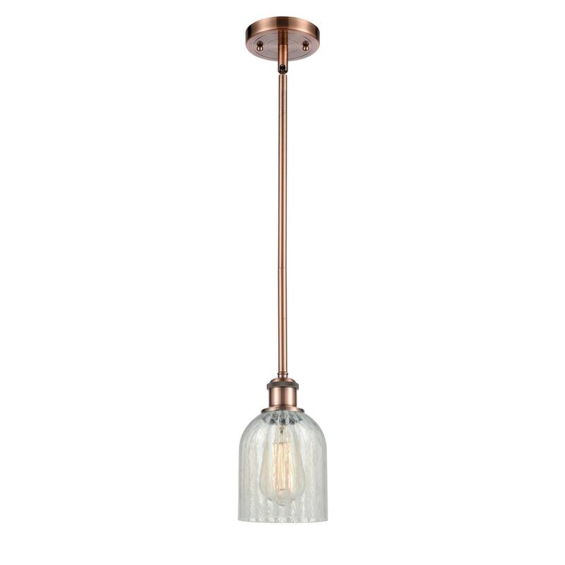 Innovations Lighting Caledonia 5" Wide Mini Pendant - Antique Copper / Mouchette