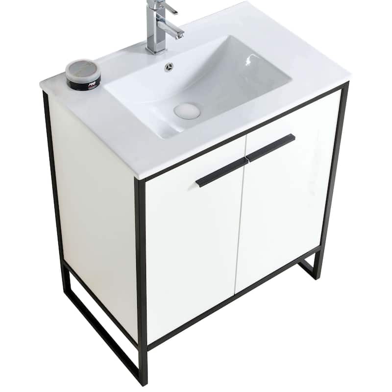 Vdara 24" Silver Gray Bathroom Vanity Cabinet Set