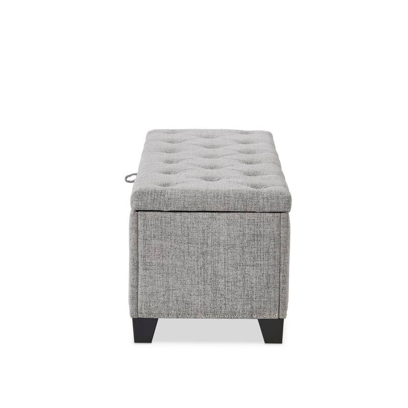 DH Basic Modern Brian 48-inch Rectangular Linen Storage Ottoman Bench by Denhour