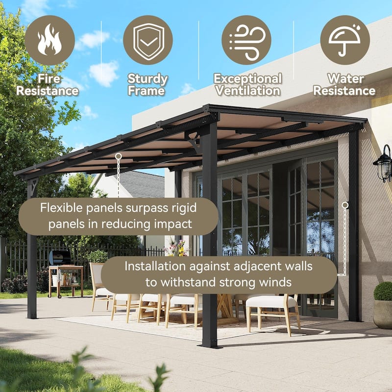 Gazebo for Patio, Gazebo Pergola with Sloped Roof