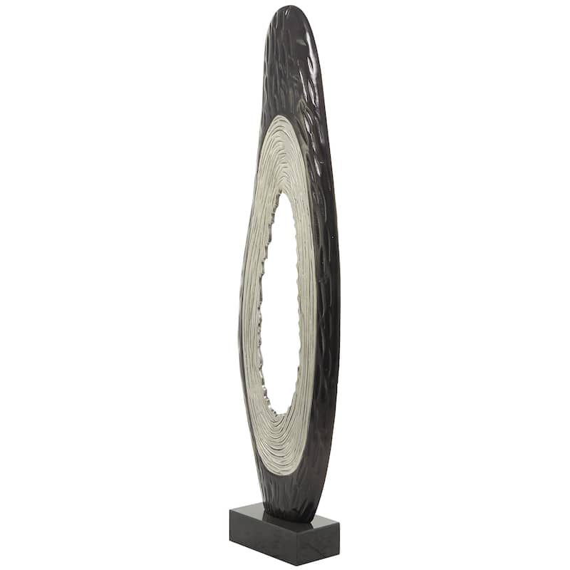 Black or Gold Aluminum Metal Teardrop Abstract Decorative Sculpture with Black Base