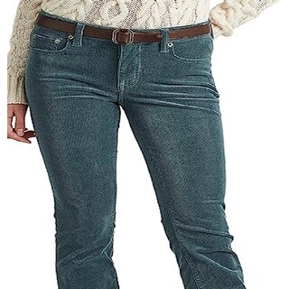 Ralph Lauren Women's Corduroy Mid Rise Straight Pant Green Size 16