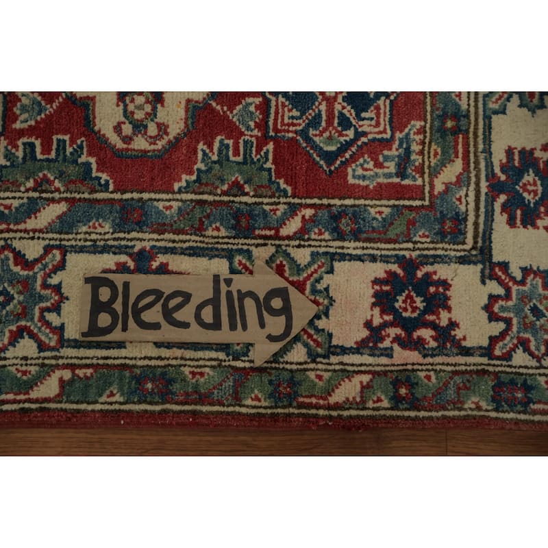 Hand Knotted Oriental 100% Wool Carpet Traditional Geometric Red Kazak Area Rug - 6' 0'' X 4' 0''