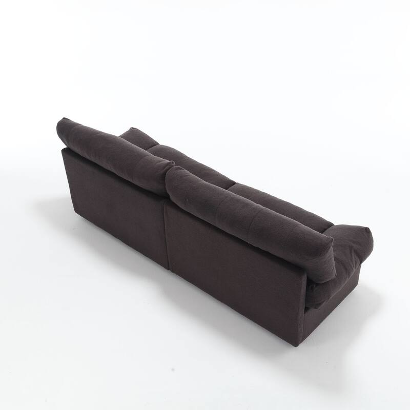 Modern Teddy Velvet 2-Seater Modular Sofa with Button Tufted Design and Plastic Feet