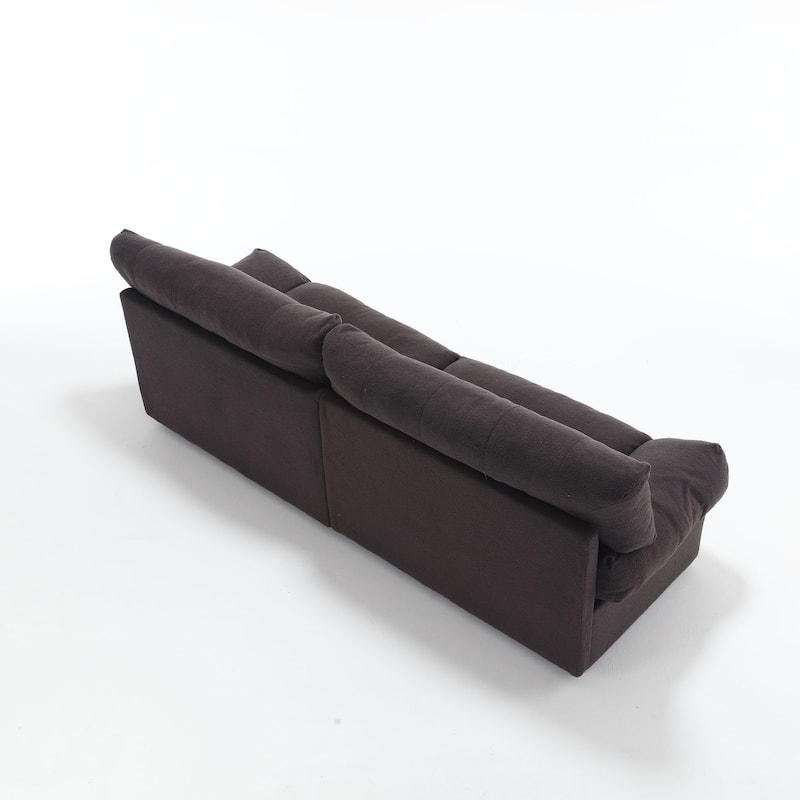 Stylish 2-Seater Cloud Sofa with Teddy Velvet Upholstery for Apartments and Living Rooms