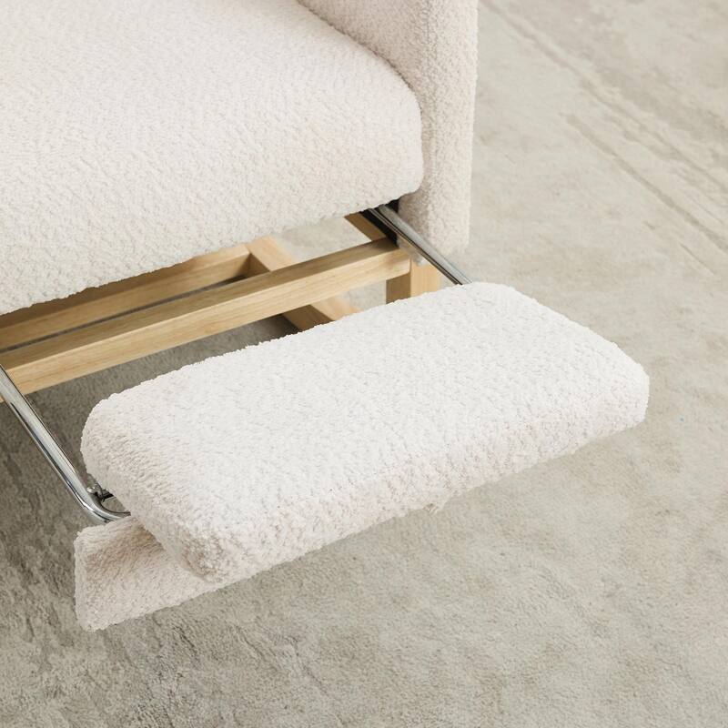 25.4" Wide Nursery Rocking Chair with Retractable Footrest & Side Pocket