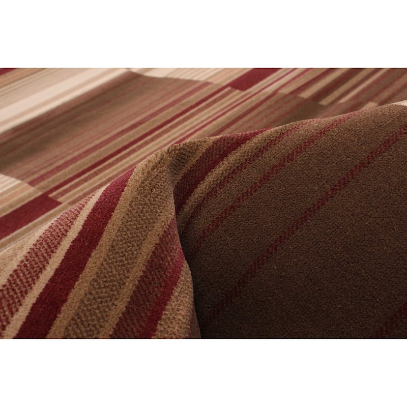 ECARPETGALLERY Machine Woven Lotus Mod Brown Polypropylene Rug - 5'3 x 7'7