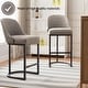 preview thumbnail 38 of 81, Leick Home Upholstered Barrelback Counter Stool with Metal Base