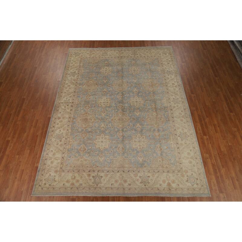 Vegetable Dye Oushak Turkish Area Rug Hand-Knotted Wool Carpet - 8'11" x 11'11"