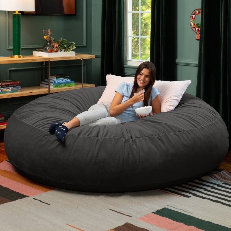 Jaxx Cocoon 7 Ft Giant Bean Bag Sofa and Lounger for Adults, Lush Velvet