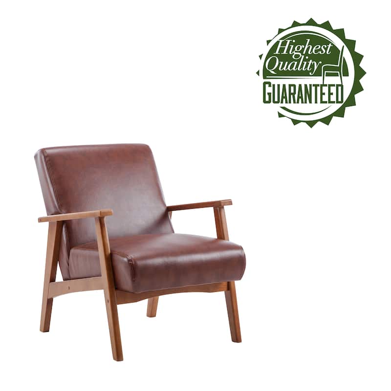 Carson Carrington Tavelsas PU Leather Accent Arm Chairs
