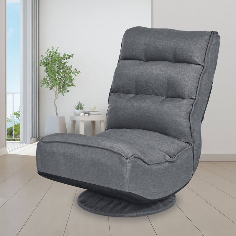 Costway Gaming Chair Fabric 6-Position Folding Lazy Sofa 360 Degree