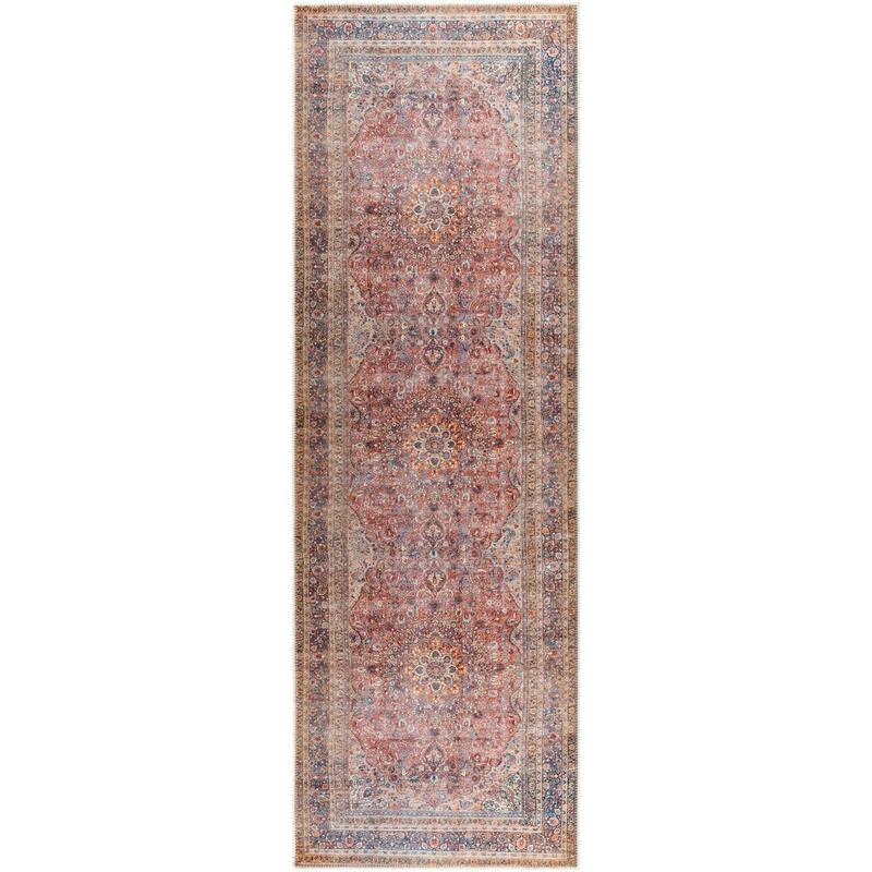 Livabliss Traditional Amelie Medallion Washable Area Rug