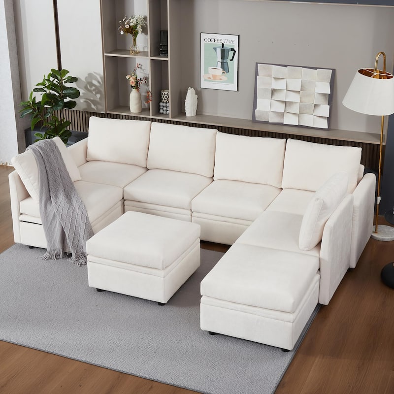 9 Seater Modular Sectional Sofa Couch with Underseat Storage