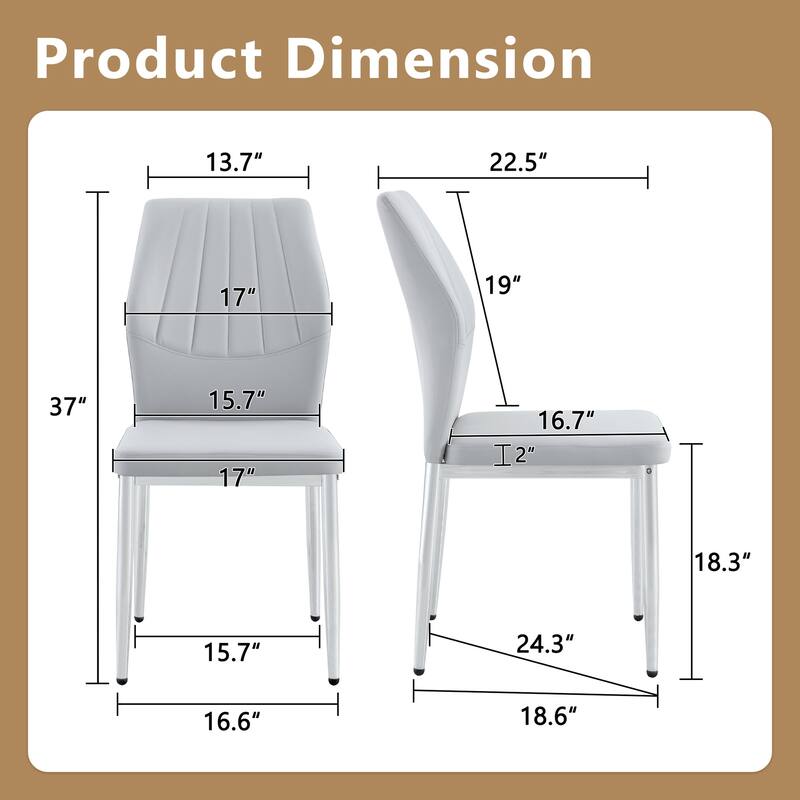 Dining Chair Reception Chair Accent Chair Set of 6 Office Chair Light Gray Kitchen Chair Meeting Room Chair