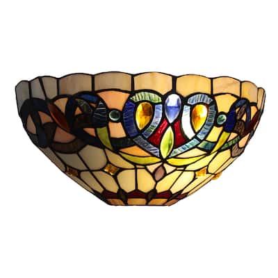 Tiffany Victorian Design 1-light Black Wall Sconce