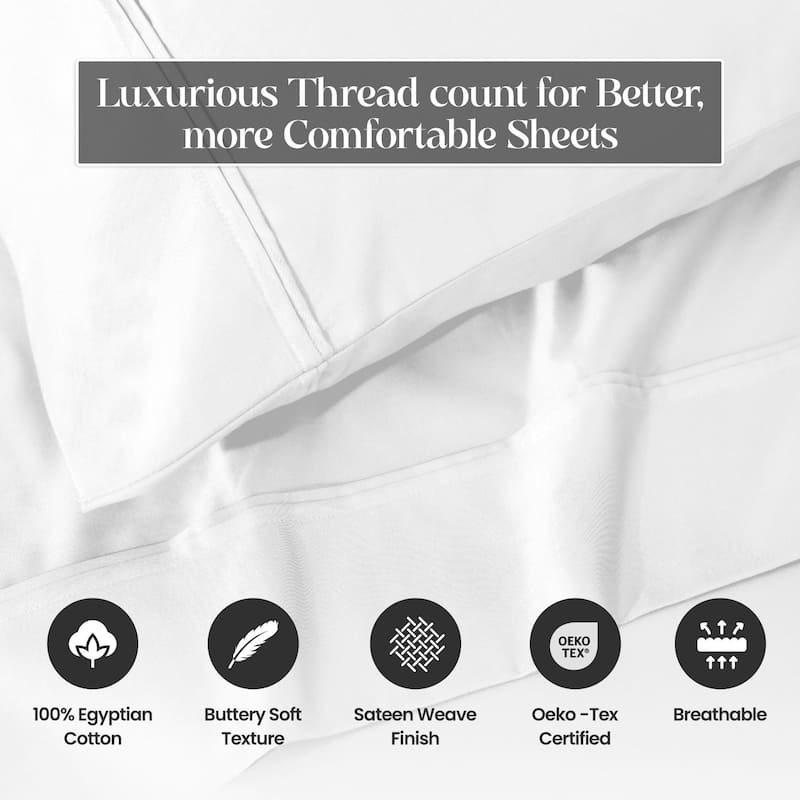 Blue Nile Mills 1200 Thread Count Egyptian Cotton Deep Pocket Sheet Set