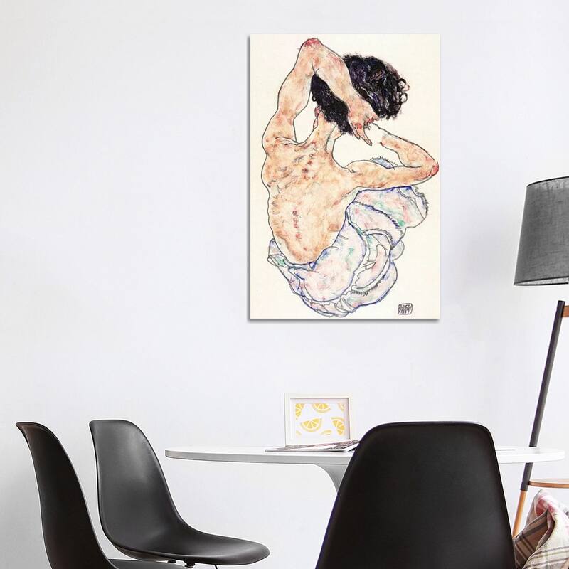 iCanvas "Sitting Back Act" by Egon Schiele Canvas Print - 40x26x1.5